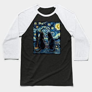 Cat Starry Night Constellation Baseball T-Shirt